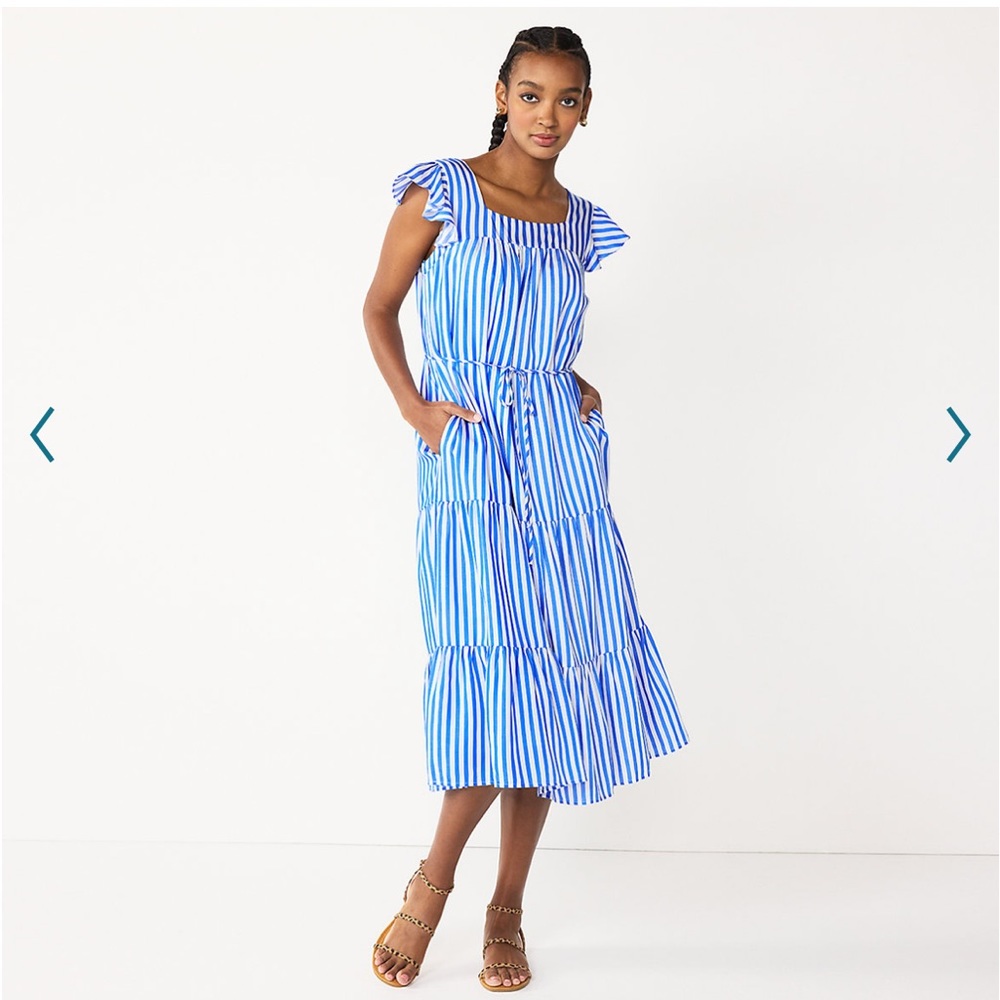 Draper James Blue and White Striped Dress